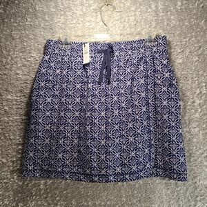 T by Talbots Faux Wrap Skort Skirt Blue Small Pockets Polyester NWT